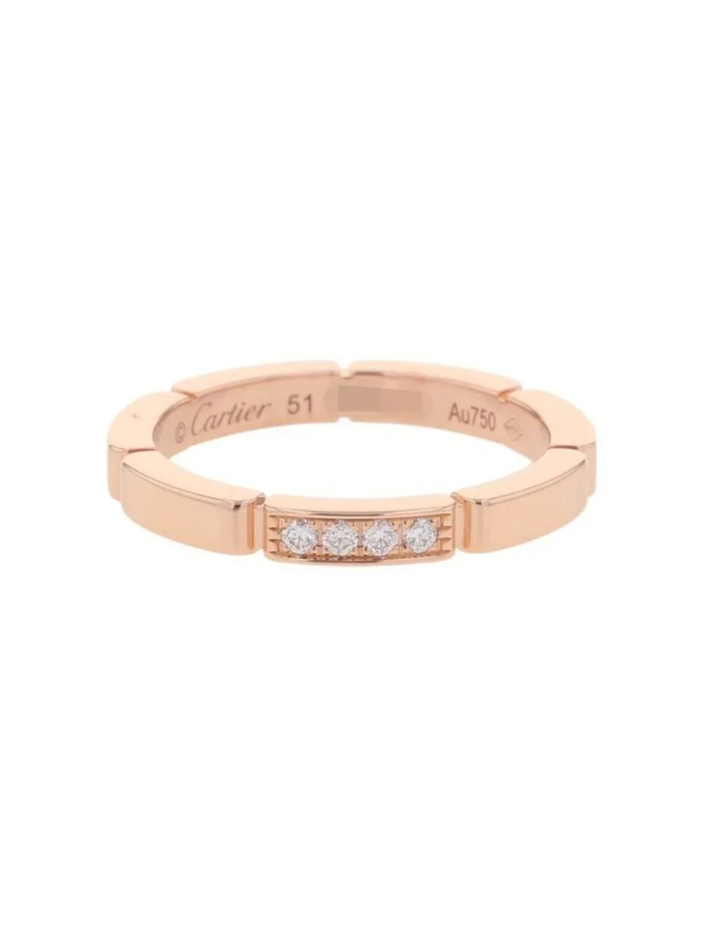 Cartier Ring Maillon Panthere Wedding Diamond Total 18k Pink Gold